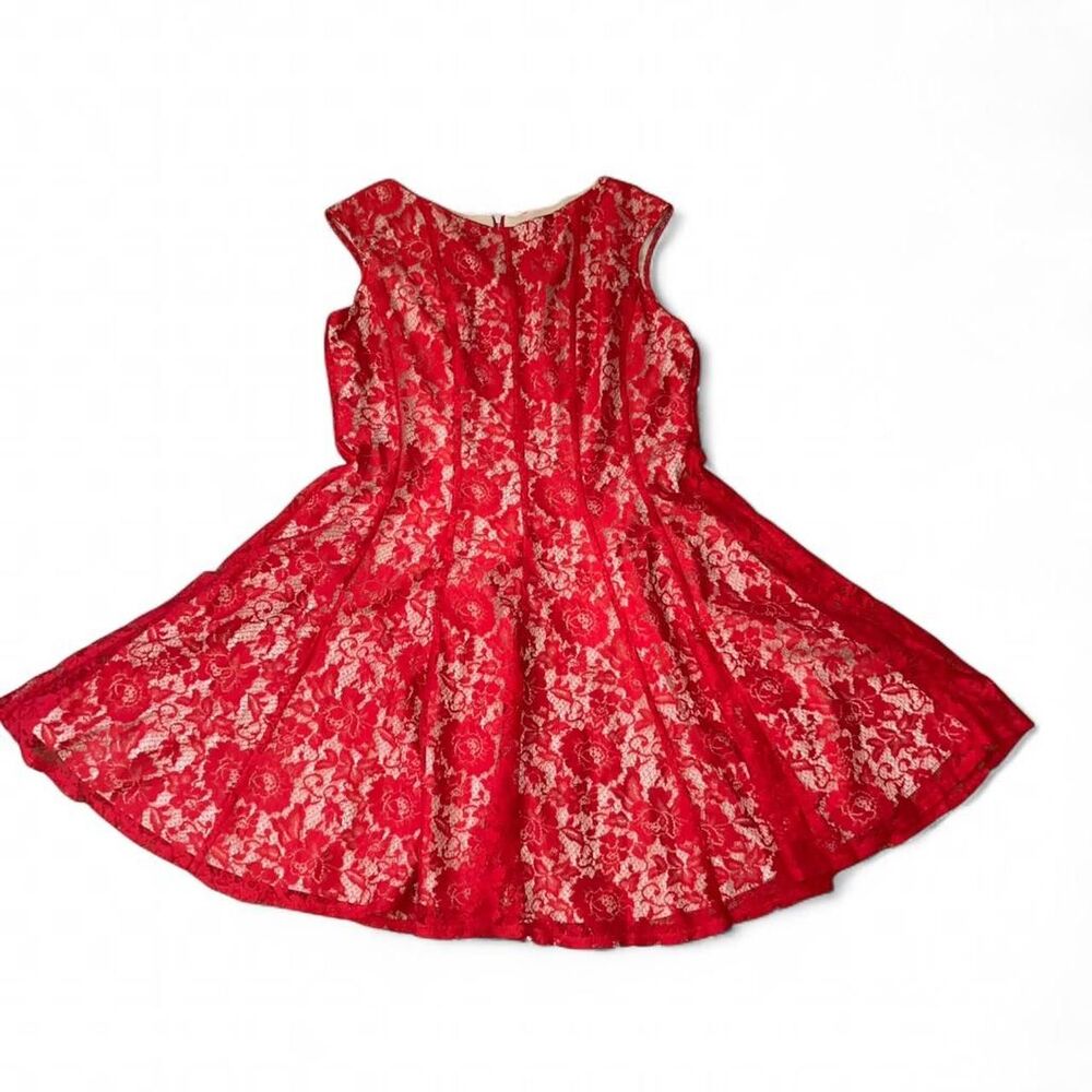 Donnie & Nicole Women's Red Lace Dress SZ 18
